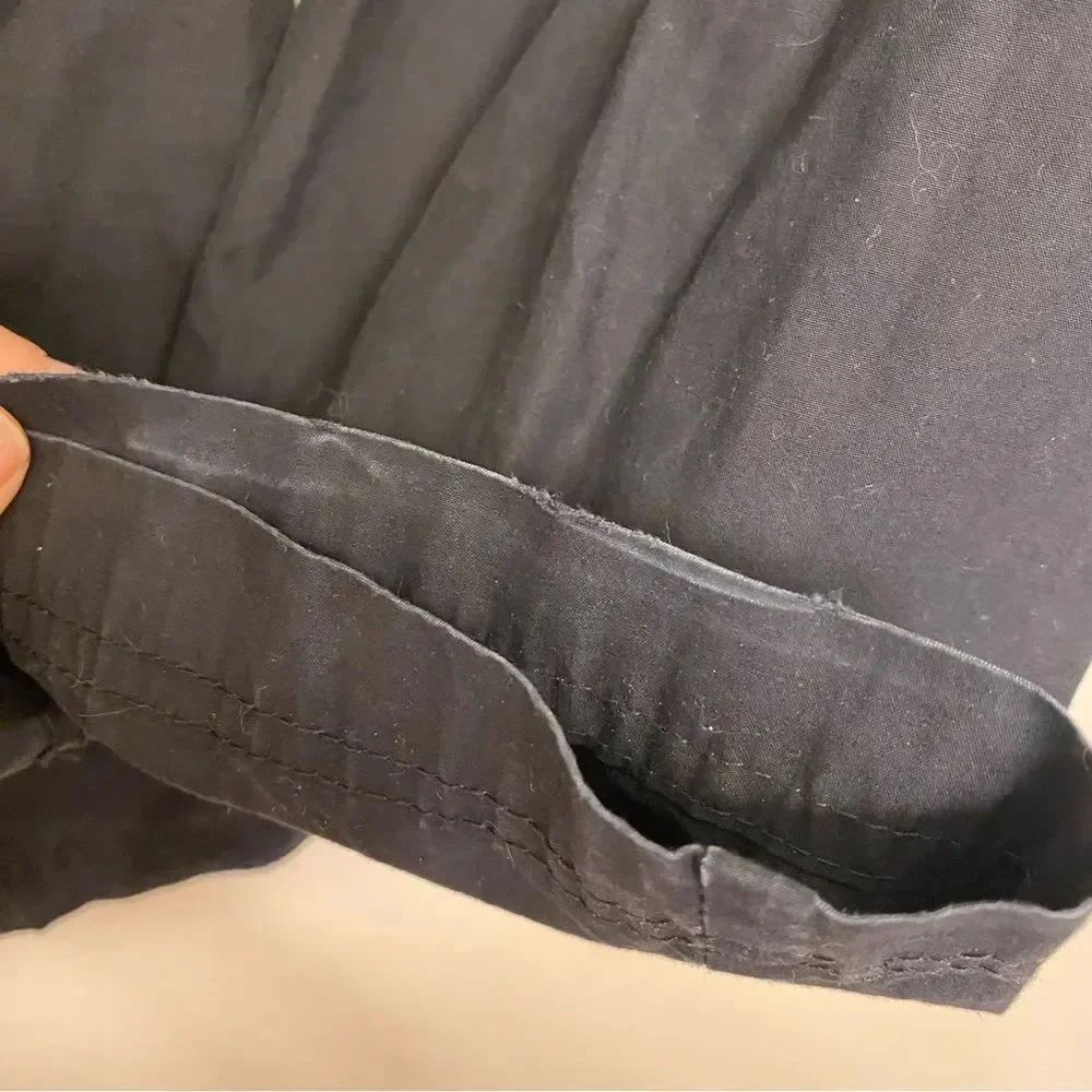 Old Navy high waisted wide leg Pull-on black cotton cargo pants M 8